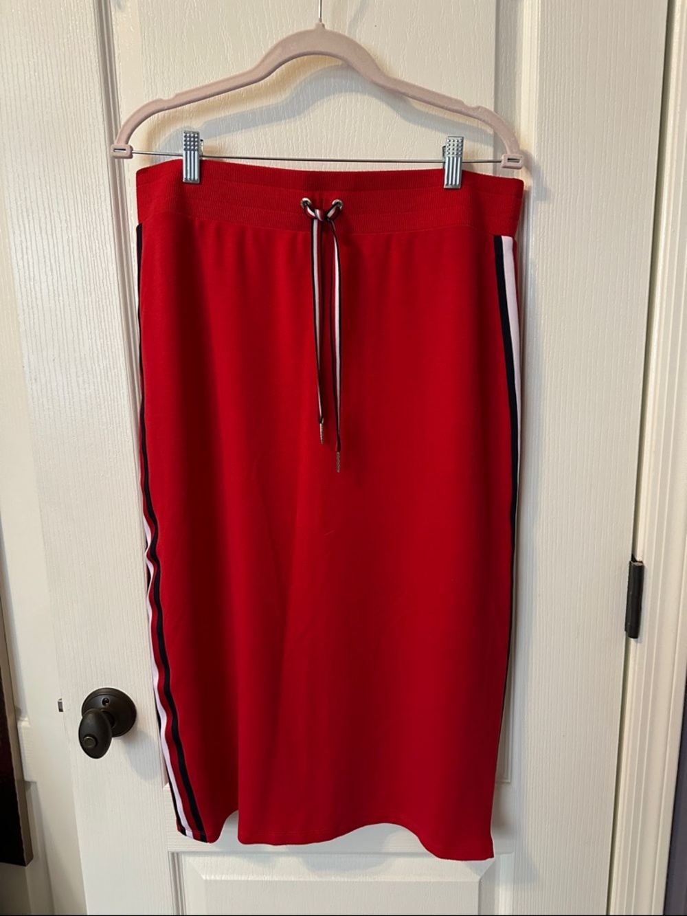 Tommy Hilfiger Red Maxi Skirt with Side Stripes